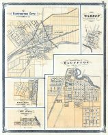 Huntington City, Warren, Roanoke, Mt. Aetna, Bluffton, Indiana State Atlas 1876